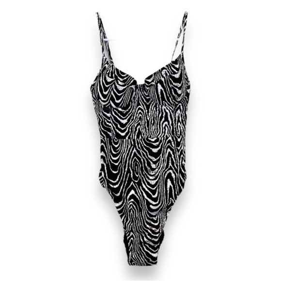 Jonathan Simkhai Animal Print One Piece Resortwear Designer Swimsuit XS NWT - Picture 1 of 11